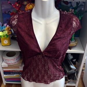 Elegant Lace Burgundy Top